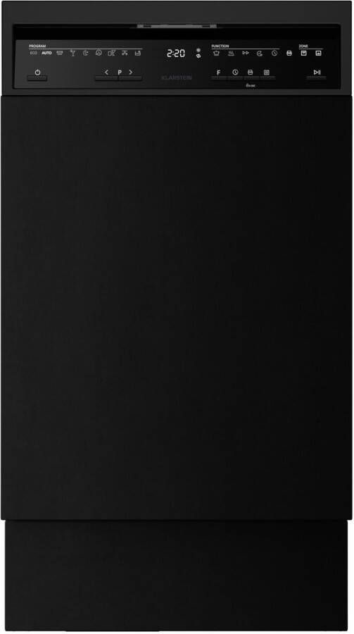 Klarstein Velaire vaatwasser 45 cm vrijstaand 10 couverts 9 programma's stil 42 dB energieklasse B AquaStop kinderslot compact ontwerp