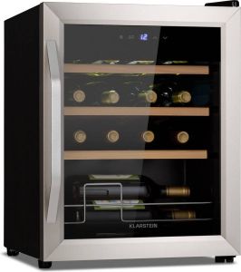 Klarstein Vinamour 16 Uno wijnkoelkast met compressor Wijnklimaatkast 1 zone 42 liter 16 flessen 4 tot 18 °C touch bediening