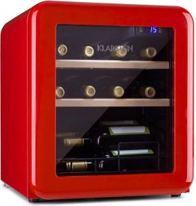 Klarstein Vinetage 12 drankkoeler koelkast 46 liter 12 flessen Temperatuurbereik 4 tot 22°C LED-binnenverlichting 39 dB retro-design
