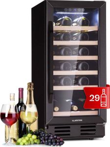 Klarstein Vinovilla 29 Built-In wijnkoelkast 81 liter 29 flessen 1 zone glazen deur rvs