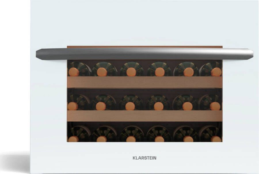 Klarstein Vinsider 24 Built-In Uno Wijnkast 24 Flessen Inbouw mogelijk Glazen deur LED Wit