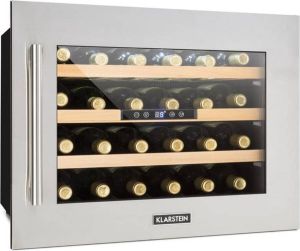 Klarstein Vinsider 24 Onyx Edition wijnkoelkast inbouwwijnkoelkast 24 flessen 57 liter LED-binnenverlichting max. 38 dB