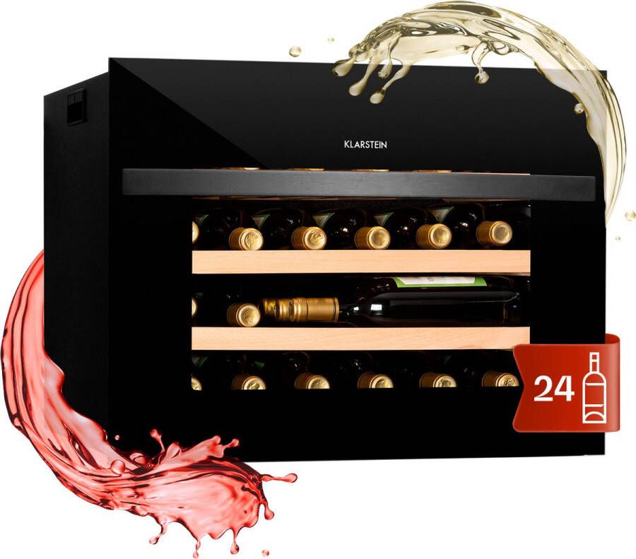 Klarstein Vinsider 24 Built-In Uno wijnkoelkast 51 liter 24 flessen een koelzone met ventilator en instelbare temperaturen tussen 5 und 20 °C