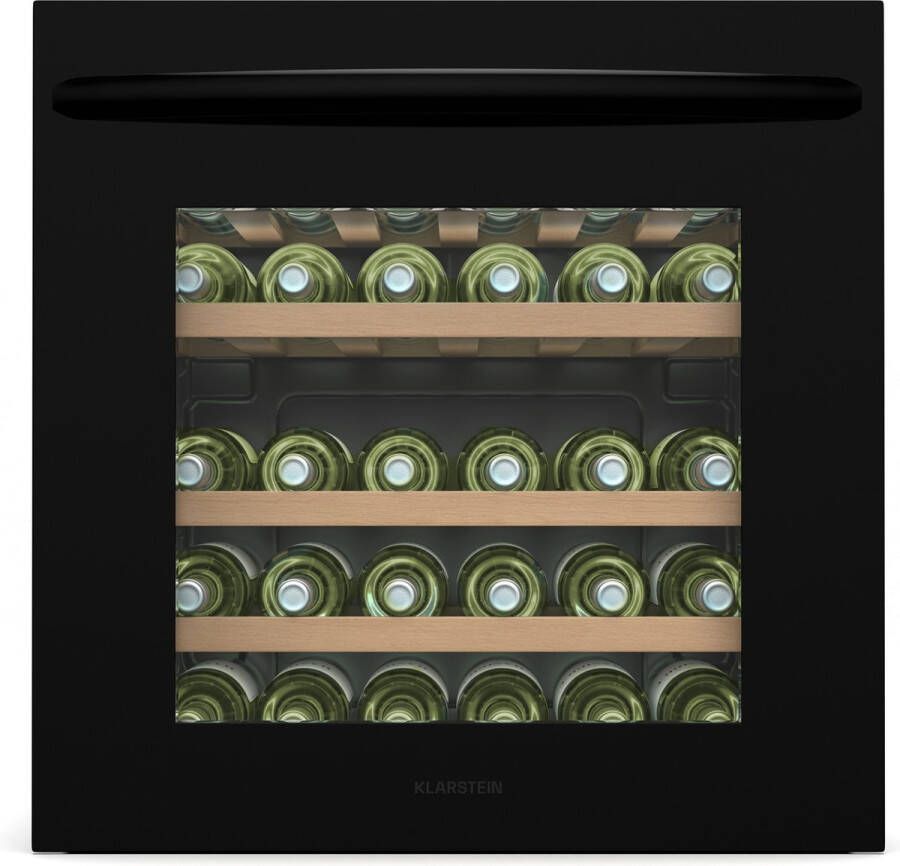 Klarstein Vinsider 30 Built-In Uno Wijnkast 30 Flessen Inbouw mogelijk LED Glazen deur Zwart