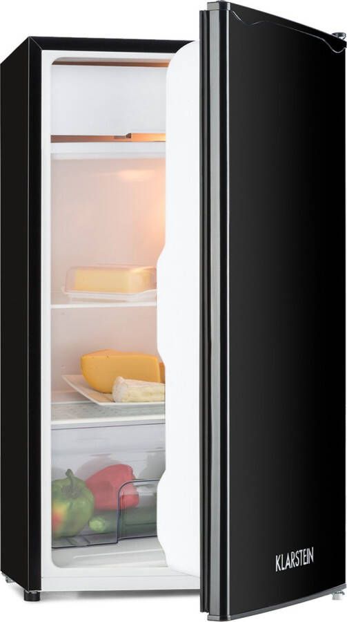 Klarstein Zelfvoorzienend Koelkast Design Koelkast Volume: 91 Liter 2 Niveaus 5 Standen Thermostaat Ijsvak Zwart