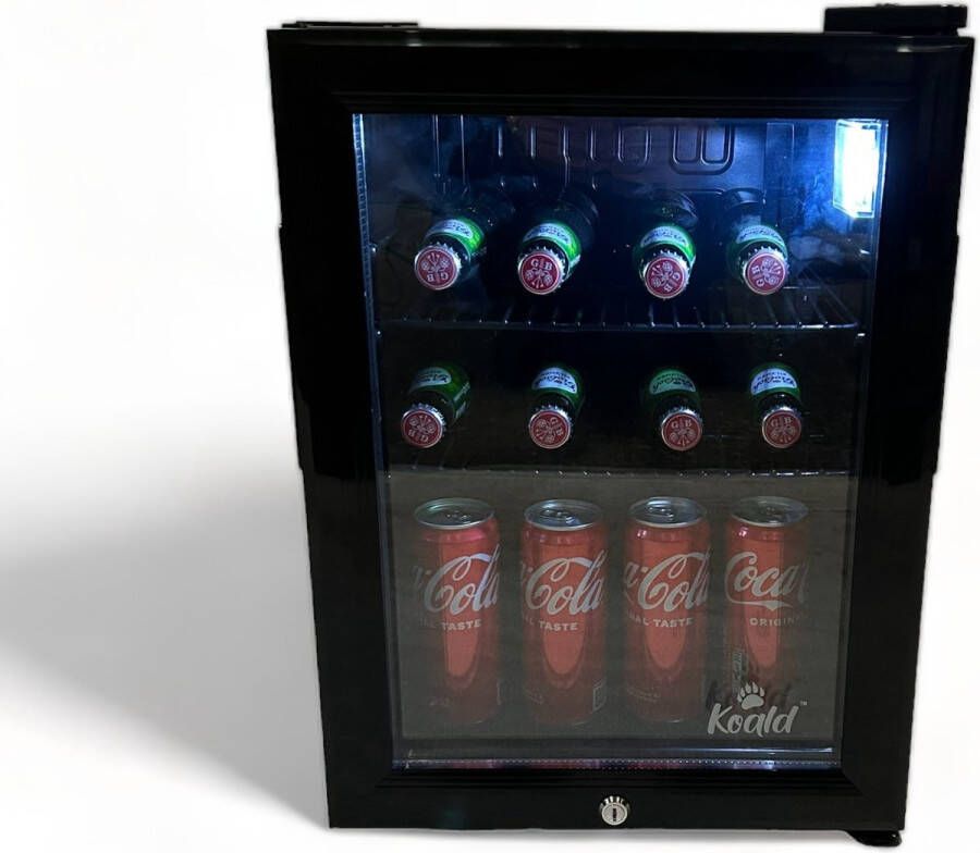 Koald SC35-BK-NL-KO Mini koelkast 35 Liter Horeca Met Glazen Deur Zwart