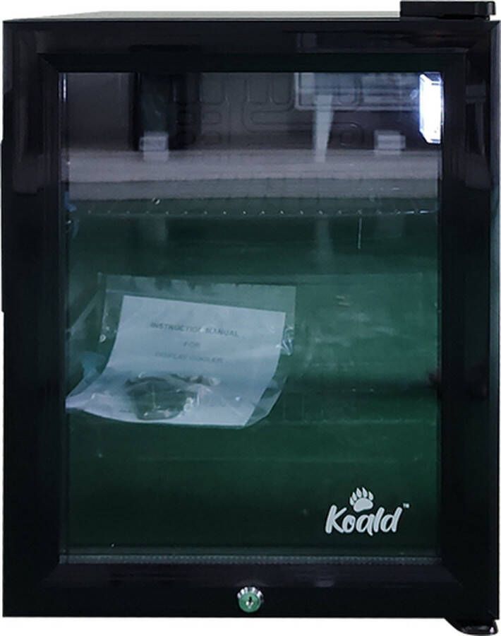 Koald SC52-BK-NL-KO Mini koelkast 52 Liter Horeca Met Glazen Deur Zwart