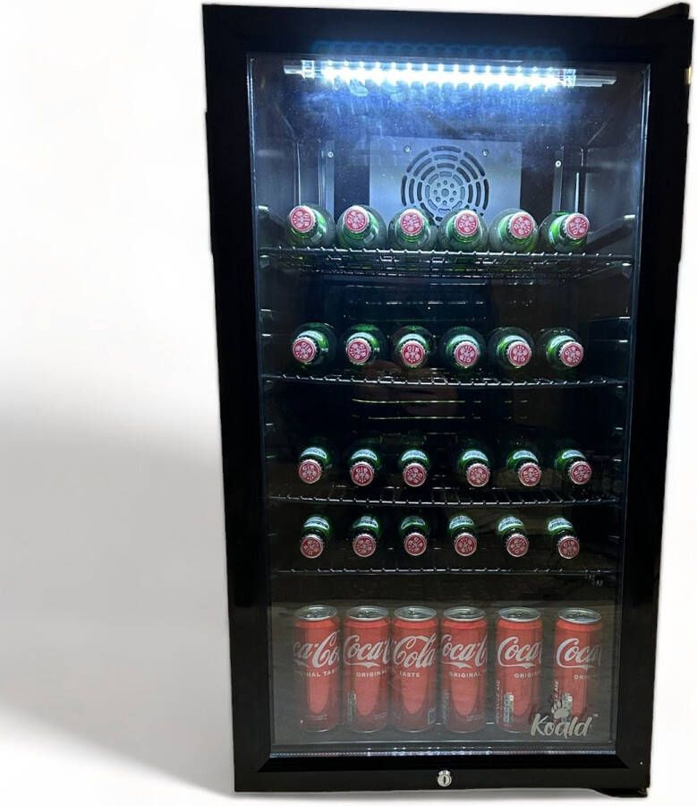 Koald SC98-BK-NL-KO Mini koelkast 98 Liter Horeca Met Glazen Deur Zwart