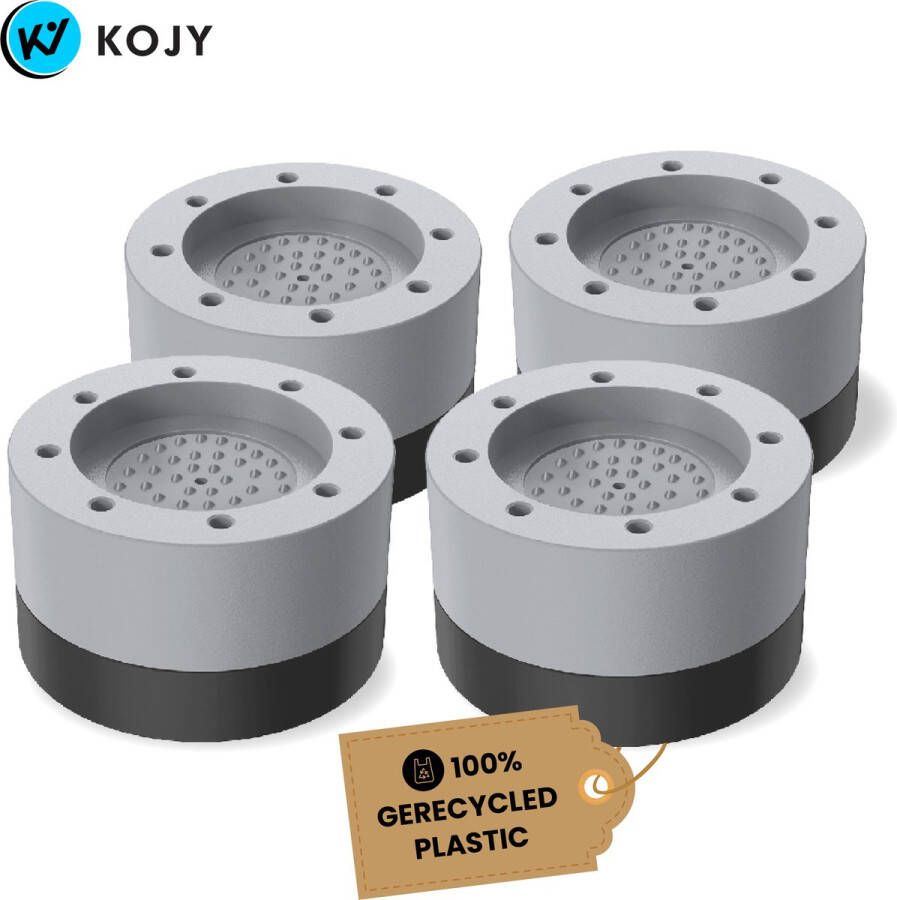KOJY Wasmachine dempers 4 Stuks Stapelbaar Antislip wasmachine verhoger wasmachine wasdroger trillingsdemper - Foto 1