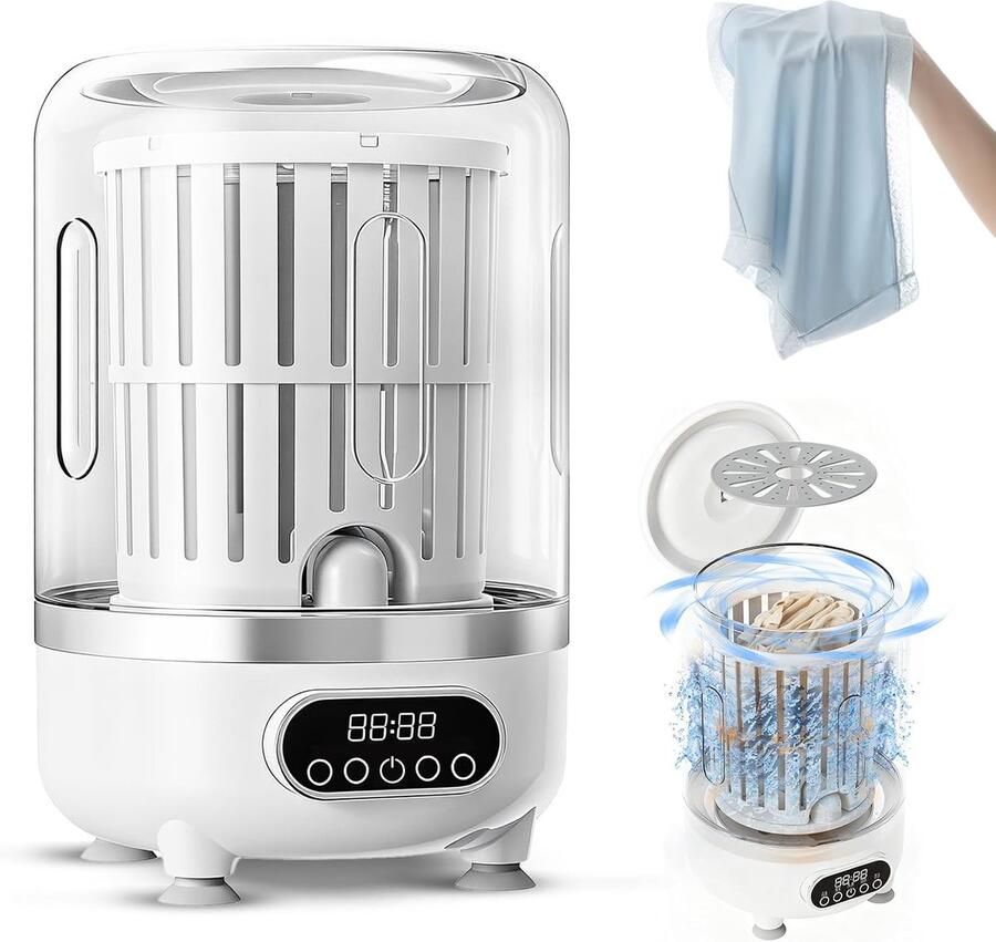 KZQ Draagbare Mini Wasmachine Compacte Was- en Droogcombinatie Geschikt voor ondergoed sokken en babykleding Lichtgewicht en draagbaar Ideaal voor reizen kamperen hotels studentenkamers en gezinsgebruik Inhoud: 3 liter Wit