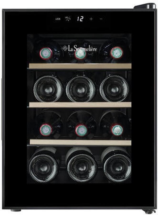 La Sommelière 12SILENCE wijnkoelkast voor 12 flessen Wijnklimaatkoelkast Vrijstaand Wijnkoeler Instelbaar tussen 11°C en 18°C geluidsniveau slechts 26dB