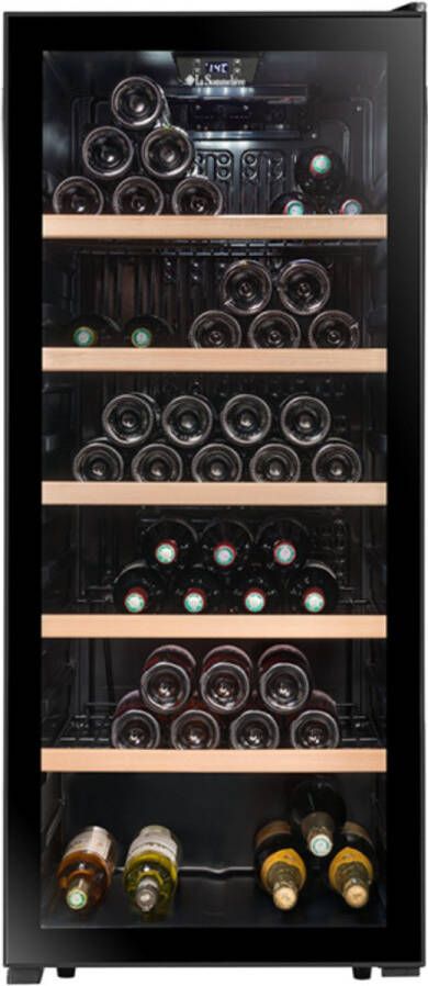 La Sommelière LS117BLACK vrijstaande wijnkoelkast 1 zone 121 flessen slechts 38db