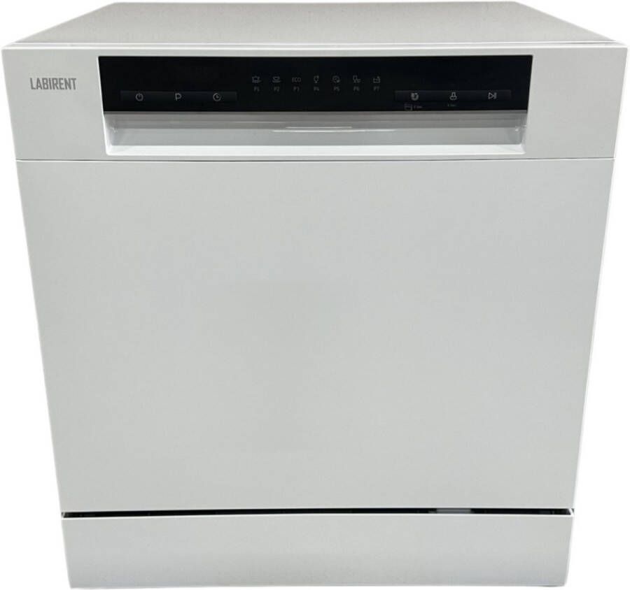 Labirent LMV8-7PZW1 Mini Vaatwasser 8 Couverts 7 Programma s 3 Jaar Garantie Kleine Vrijstaande Afwasmachine Wit