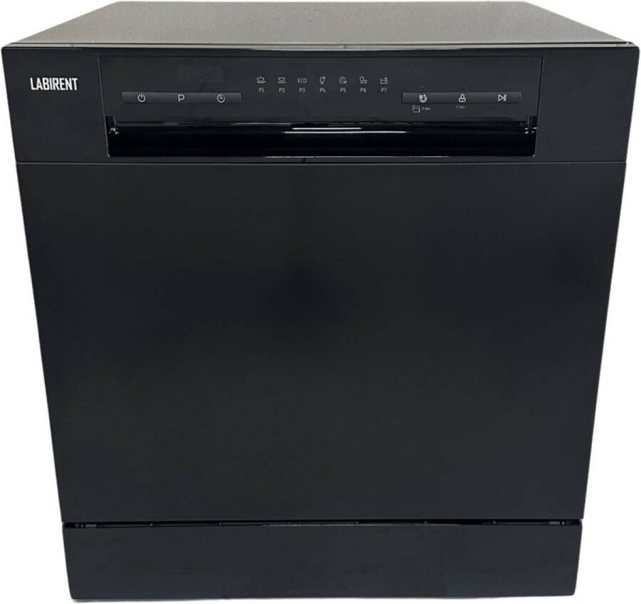 Labirent LMV8-7PZW1 Mini Vaatwasser 8 Couverts 7 Programma s 3 Jaar Garantie Kleine Vrijstaande Afwasmachine Zwart - Foto 2