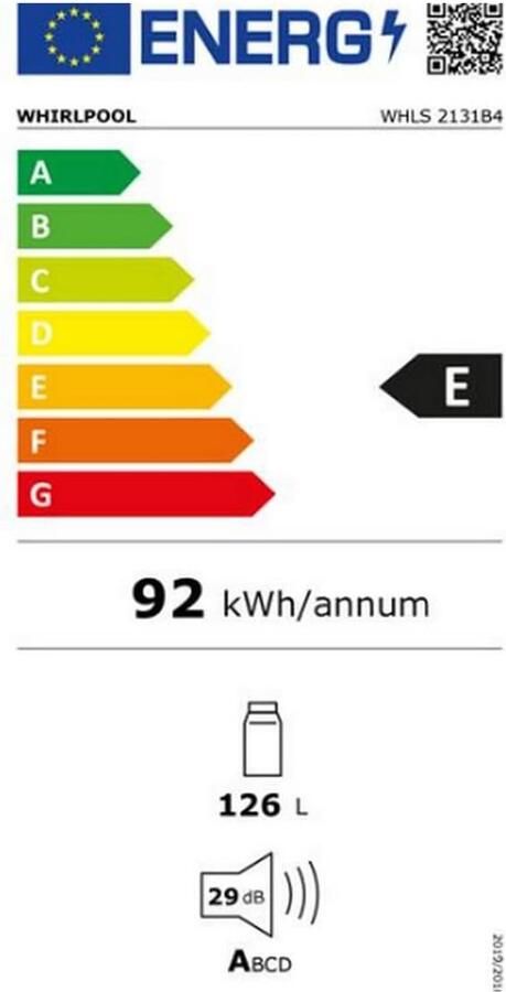 Laura Inbouw Koelkast 88 cm Nis 126 Liter – Stil 29 dB Automatisch Ontdooien LED Verlichting & Glazen Planken – Compact Zonder Vriesvak – Wit –