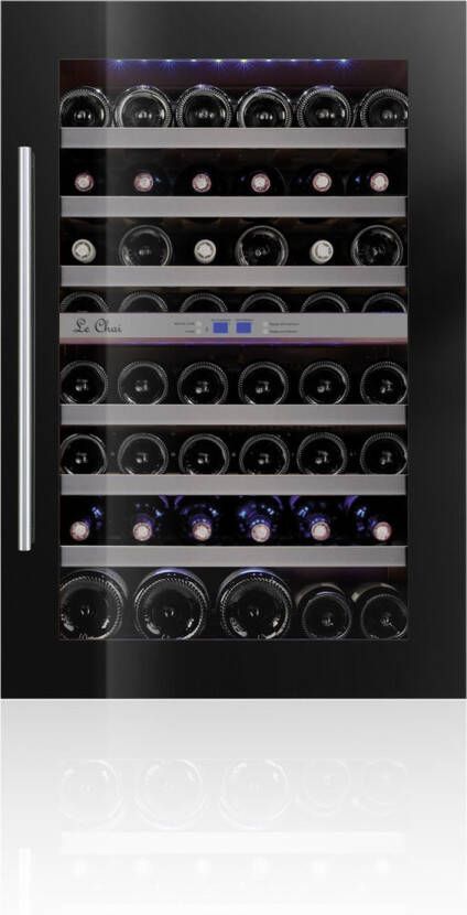 Le Chai LBN555 Inbouw wijnklimaatkast 2 zones Zwart 50 Flessen Stil (39 dB) Nismaat 89 cm Hoogte