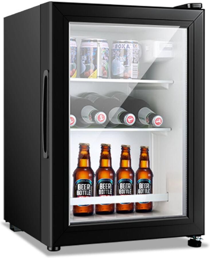 Learnlogic 36L Drankenkoelkast voor 50 blikjes Vrijstaande mini drankenkoelkast met ultralage koeling Geschikt voor thuis en op kantoor koelkast voor bier cocktails frisdranken en sap Zwart