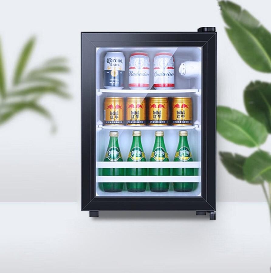 Learnlogic Drankenkoelkast voor maximaal 50 blikken vrijstaand zwart mini model met sterke koeling houdt bier cocktail frisdrank en sap langdurig op de juiste temperatuur voor dagelijks gebruik thuis en op kantoo
