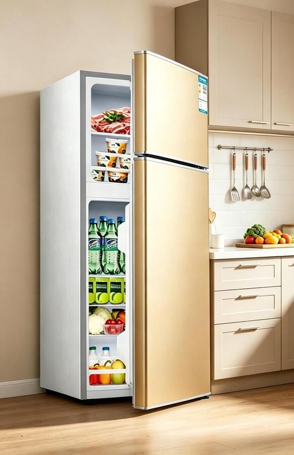 Learnlogic Koel-vriescombinatie 88 liter dubbele deuren compact ruimtebesparend gescheiden koel en vriesruimte voor grote voorraad voedsel en drankjes geschikt voor keuken slaapkamer kantoor en studentenkamer