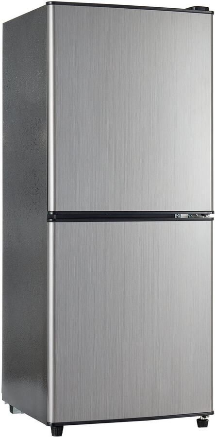 Learnlogic Koelkast 106 liter zilver roestvrij staal deur zwart lichaam koel vrieskast voor thuis keuken kantoor