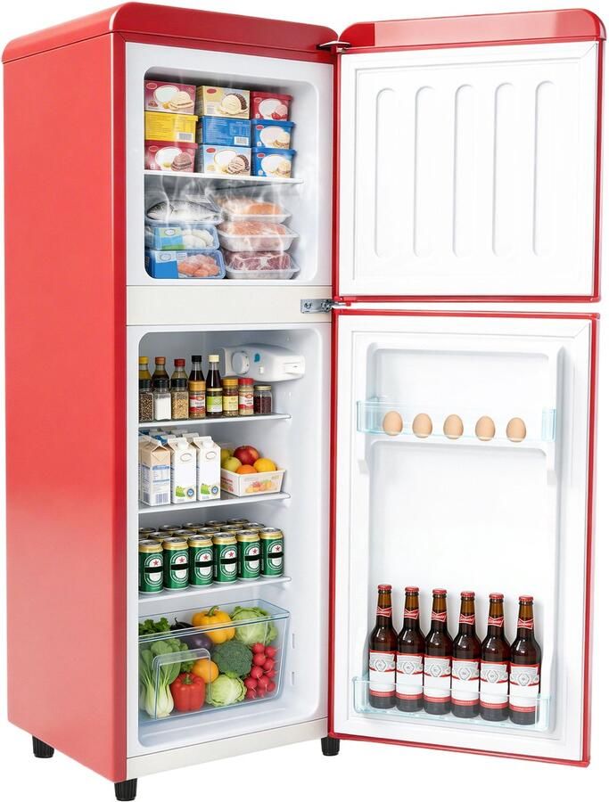 Learnlogic Koelkast 112 liter compact dubbeldeks koel vrieskast voor thuis keuken en kantoor