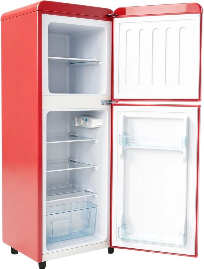 Learnlogic Koelkast 112 liter compact dubbeldeks koel vrieskast voor thuis keuken en kantoor