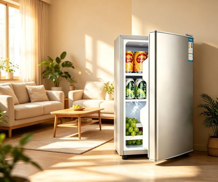 Learnlogic Minikoelkast met één deur 29 liter alleen koelfunctie zilverkleurig energie-efficiëntieklasse A stil met 38 decibel geschikt voor studentenkamers kantoren en slaapkamers Afmetingen 55*40*39 cm