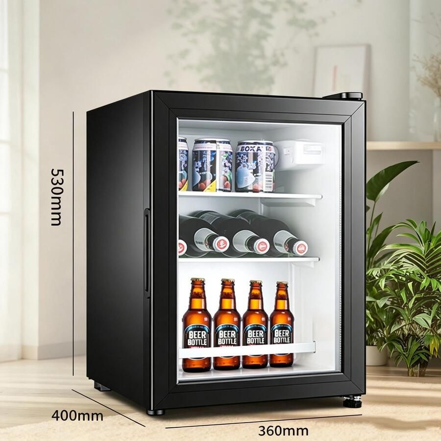 Learnlogic Vrijstaande mini-drankenkoelkast met één koelvak Geschikt voor thuis en op kantoor voor het koelen van bier cocktails frisdranken en sappen Zwart