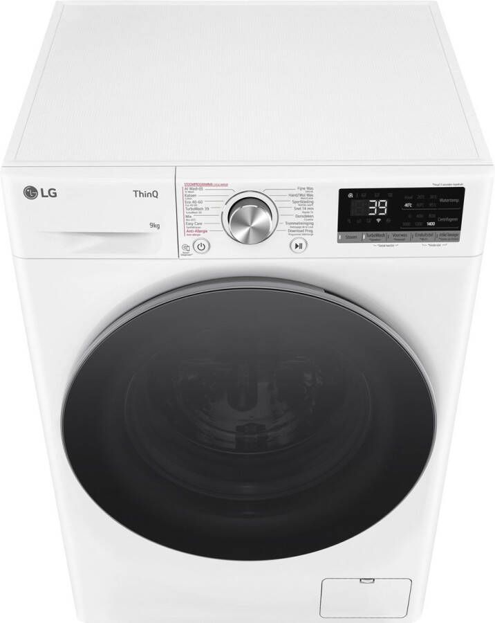 LG GC3R709S1 A-10% 9 kg Wasmachine met TurboWash™ 39 Slimme AI DD™ motor Hygiënisch wassen met stoom ThinQ™