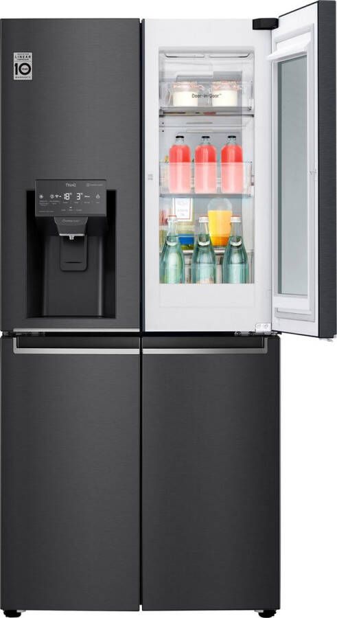 LG GMX844MCBF Amerikaanse koelkast met InstaView™ Door-in-Door™ Smal design 508L inhoud DoorCooling+™ Water- en ijsdispenser met UVnano™ Inverter Linear Compressor