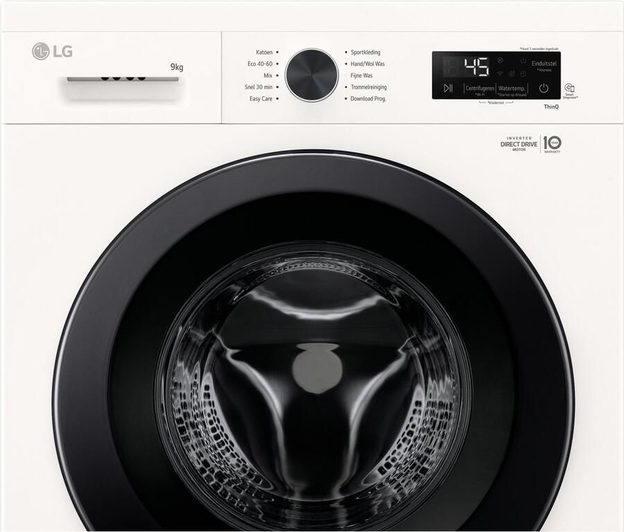LG F4X1009NWK wasmachine 9 kg met Inverter Direct Drive voor stiller duurzamer wassen. Spa Steam™ verwijdert allergenen en verzorgt stoffen. 6 Motion voor optimale bewegingen. Energieklasse A. Slim & betrouwbaar in dagelijks gebruik - Foto 2