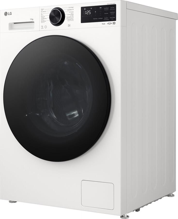 LG F4X5011TWB wasmachine 11 kg met AI DD voor betere stofverzorging TurboWash360˚ voor snel en grondig wassen in ca. 39 min Steam verwijdert allergenen en bacteriën ThinQ slimme bediening en stille duurzame Inverter Direct Drive. Energieklasse A