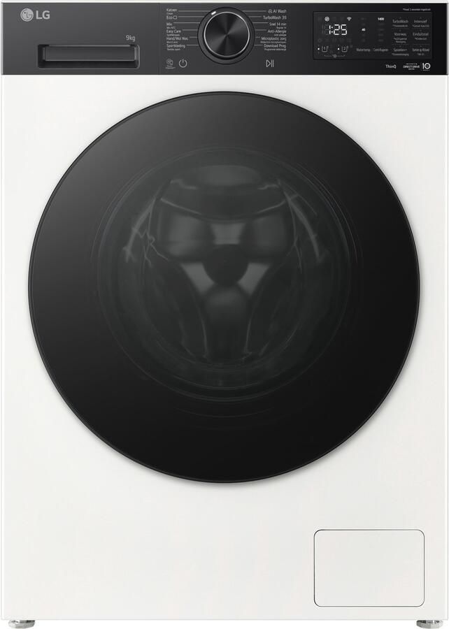 LG F4X5509THB wasmachine 9 kg wit met AI DD voor betere stofverzorging Inverter Direct Drive voor stille prestaties 6 Motion voor optimale bewegingen Steam en TurboWash360 voor sneller schoon. ezDispense doseert automatisch. Energieklasse A