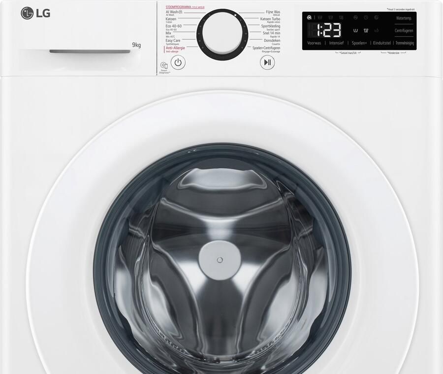 LG GC3R309S3 A-10% 9 kg Wasmachine Slimme AI DD™ motor Hygiënisch wassen met stoom Beste zorg met 6 Motion