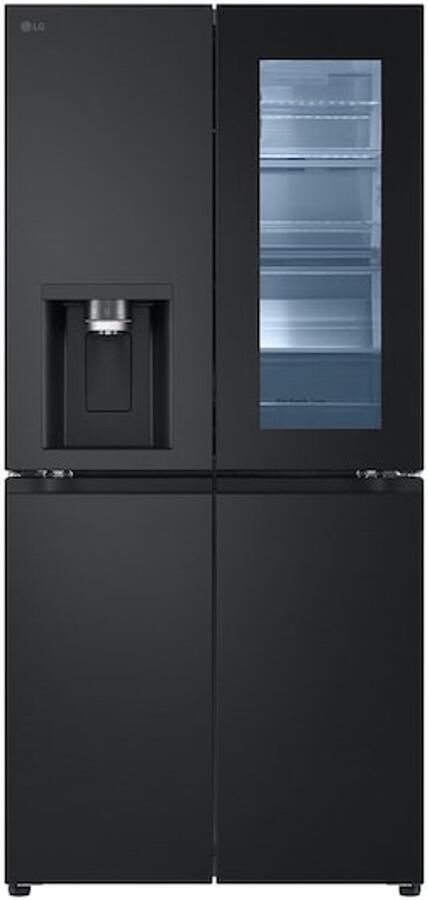 LG GMG861EPAE Amerikaanse Koelkast 179cm hoog zwart- Instaview glazen deur 4 deurs