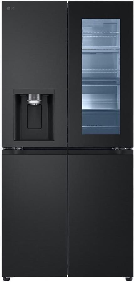 LG GMG861EPAE Amerikaanse Koelkast 179cm hoog zwart- Instaview glazen deur 4 deurs