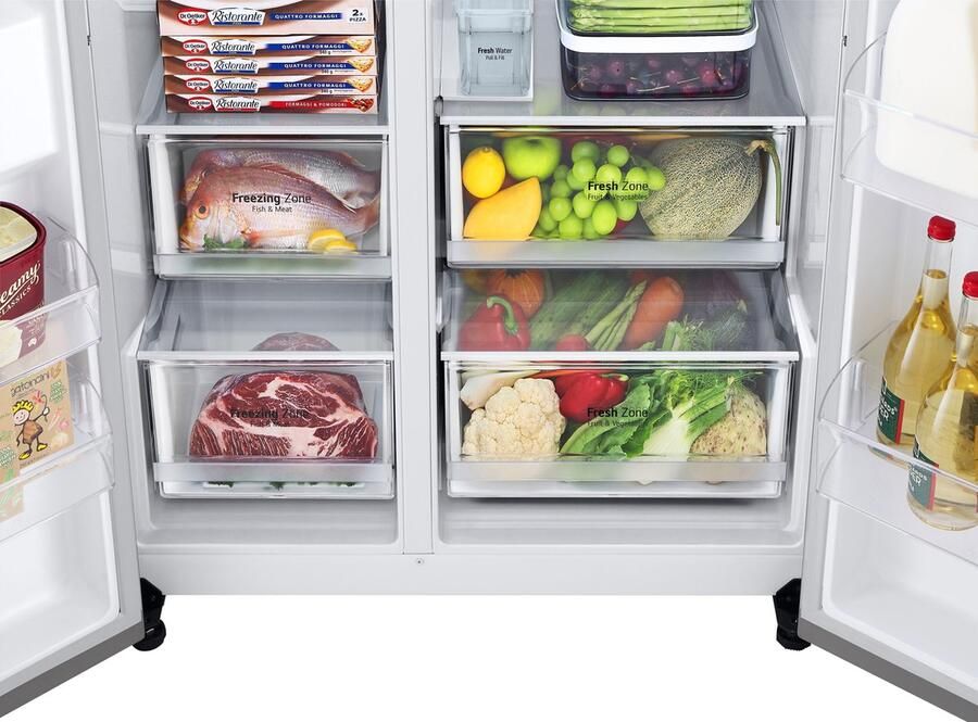 LG GSLV71PZTD.APZQEUT amerikaanse koelkast Vrijstaand 635 l D Metallic Zilver