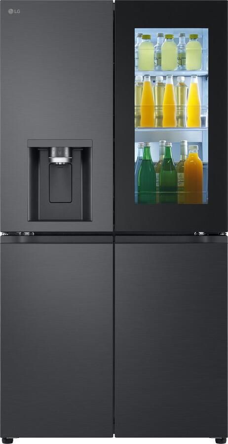 LG InstaView GMG960EVJE Vrijstaand Multideur Zwart 4 deur(en) Essence Black Steel Touch