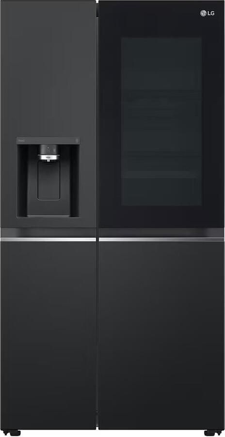LG InstaView GSGV91EVAD Vrijstaand Amerikaanse deur Zwart Touch Binnenin Glas
