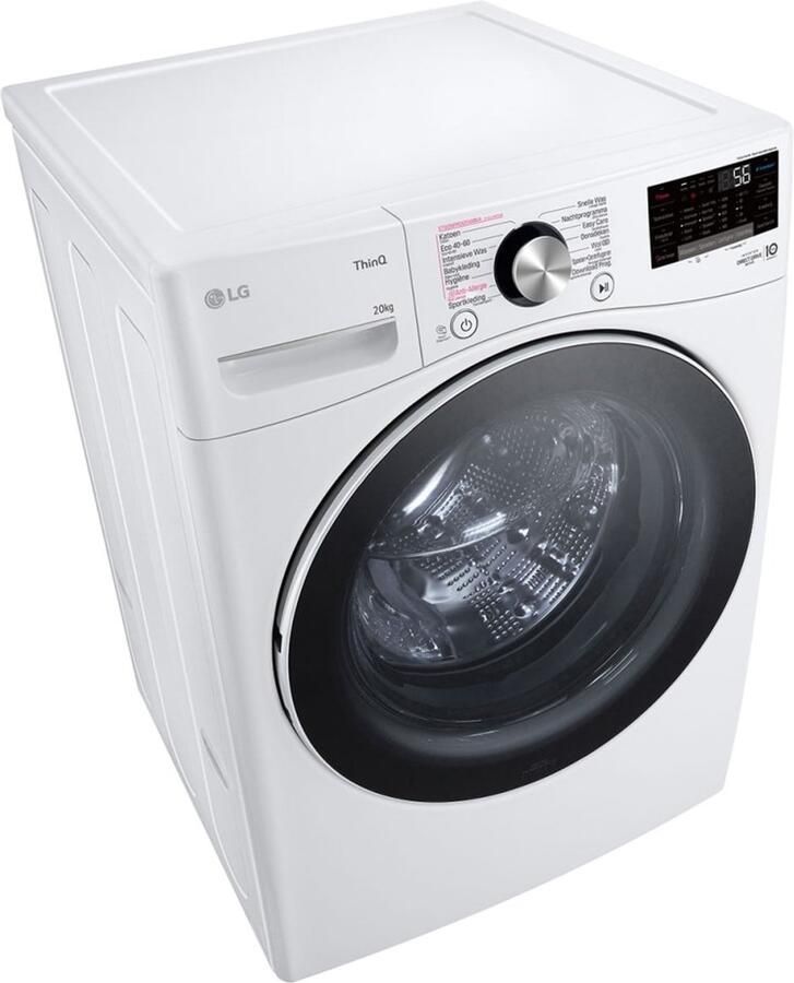 LG LC0R2N2 wasmachine 20 kg met Intello DD en Inverter Direct Drive voor krachtig en betrouwbaar wassen TurboWash voor sneller schoon Spa Steam voor hygiënische zorg en ThinQ slimme bediening. Energieklasse B