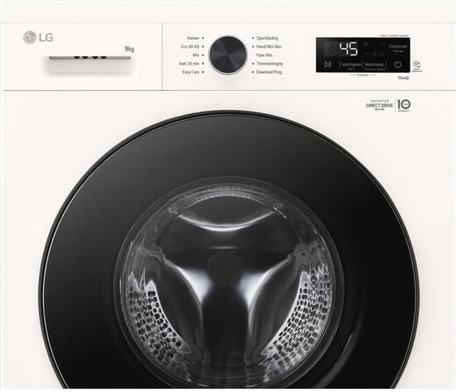 LG W4X1095NWB was‑droogcombinatie 9 5 kg met 6 Motion DD voor betere stofverzorging Steam verwijdert allergenen en bacteriën ThinQ slimme bediening. Energieklasse A - Foto 2
