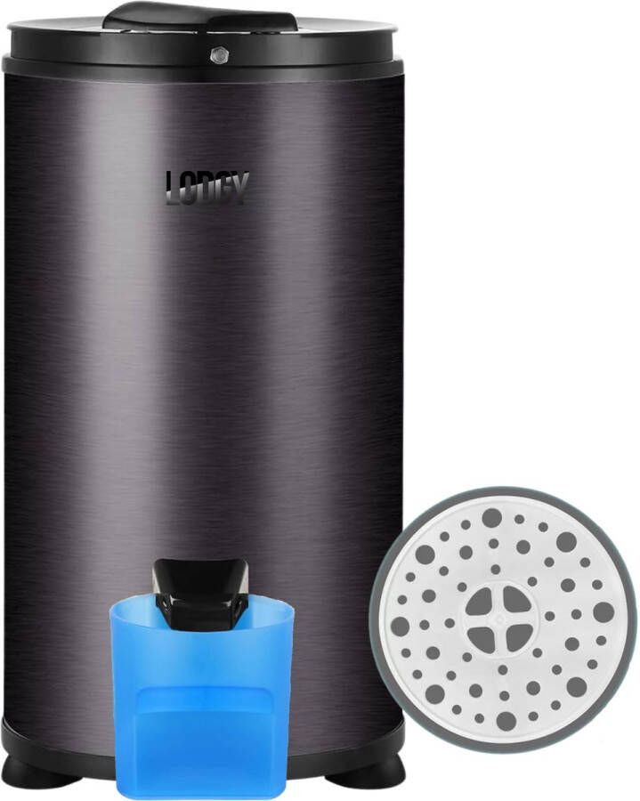 Lodgy Centrifuge Droogzwierder Centrifuge voor Wasgoed Mini Wasdroger AAA+ Zwart