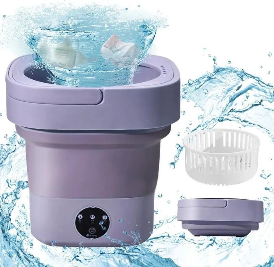 M Goods M-Goods Mini Wasmachine Opvouwbaar Draagbare Wasmachine met Centrifugefunctie 6 5L Reiswasmachine Ondergoed & Babykleding