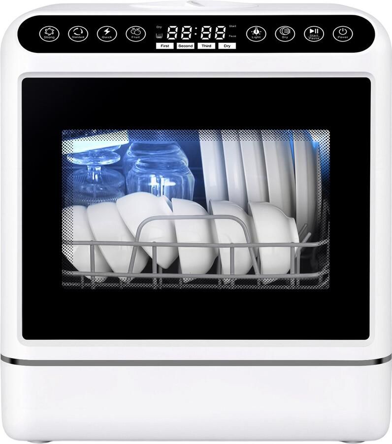 MAGICFOX Mini Vaatwasser -Vrijstaande Compacte Vaatwasser voor 4-6 Couverts 5 Wasprogramma's -Touchbediening 5 L Waterreservoir 1000 W