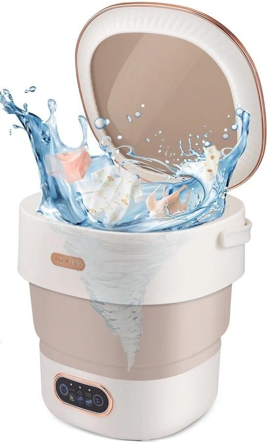 MakkelijkMooi Draagbare 2-in-1 Wasmachine Mini Wasmachine Voor Thuis of Onderweg Opvouwbaar Blauw Licht Diepte Reiniging