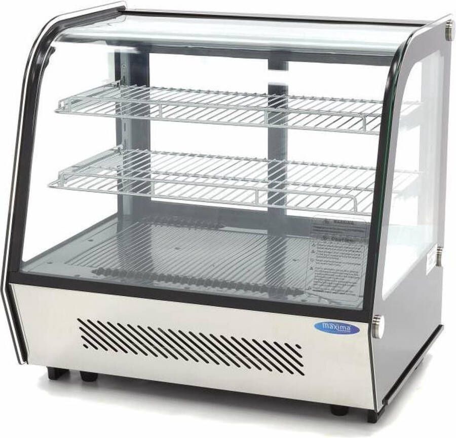 Maxima Gebaksvitrine 120 L 70 cm Schuifdeuren Achter Koeling Koelvitrine