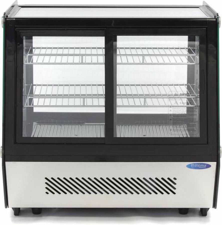 Maxima Gebaksvitrine 125 L 71 cm Schuifdeuren Voor en Achter Koeling Koelvitrine - Foto 2