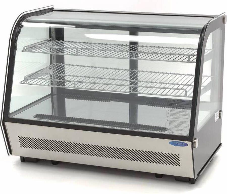 Maxima Gebaksvitrine 160 L 88 cm Schuifdeuren Achter Koeling Koelvitrine