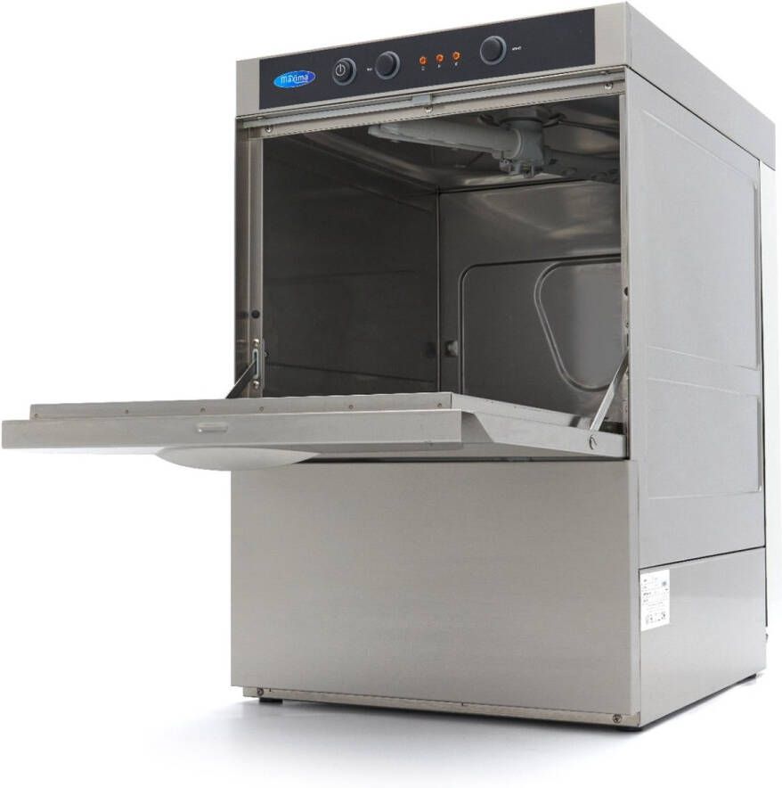 Maxima Horeca Vaatwasser 40 x 40 cm met Afvoer- Glansspoel- en Zeeppomp 230V