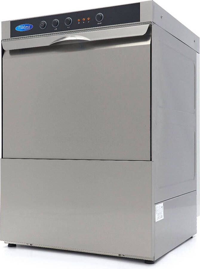 Maxima Horeca Vaatwasser 50 x 50 cm met Afvoer- Glansspoel- en Zeeppomp 400V